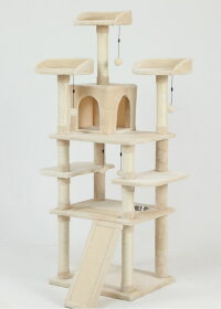 キャットツリー 据え置き スリム 高さ ハウス付き 猫タワー シニア 運動不足 猫ちゃん 組み立て 設置 簡単 爪とぎ ペット用品