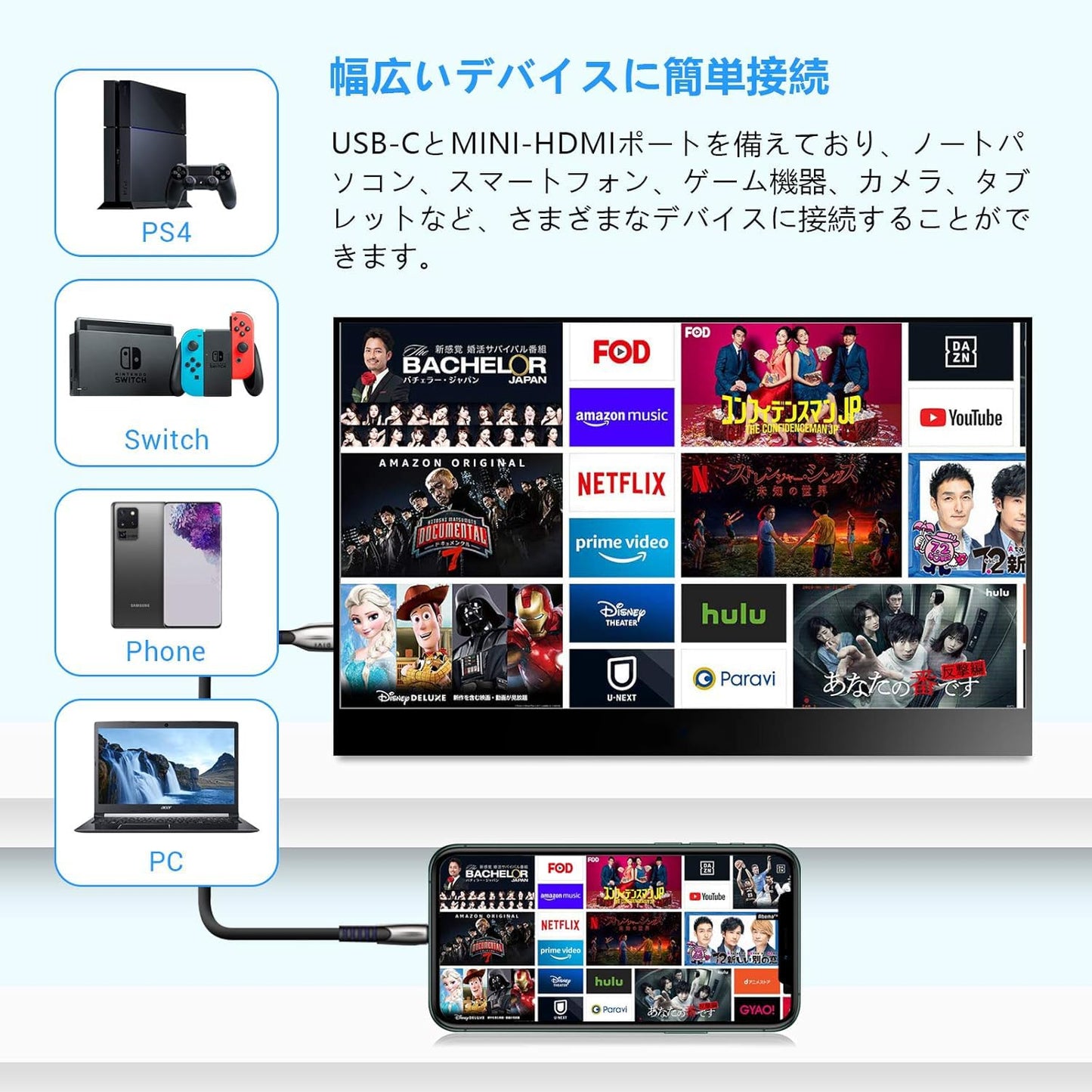 モバイルモニター 11インチ XC11 Pro 疲れ目軽減/青色光源を低減 モバイルディスプレイ 超薄型 超軽量 スイッチ用モニター USB Type-C/Mini HDMI【2160x1440 QHD/非光沢/内蔵スピーカー/スタンド付/IPSパネル/VESA対応】