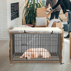【M・94*61*63cm】 ペットサークルカバー 犬用ケージカバー 防水 防音 夏 通気 取り付け簡単 折りたたみ 風よけ 虫よけ ケージカバー ペット用 水洗い可能 ファスナー付き