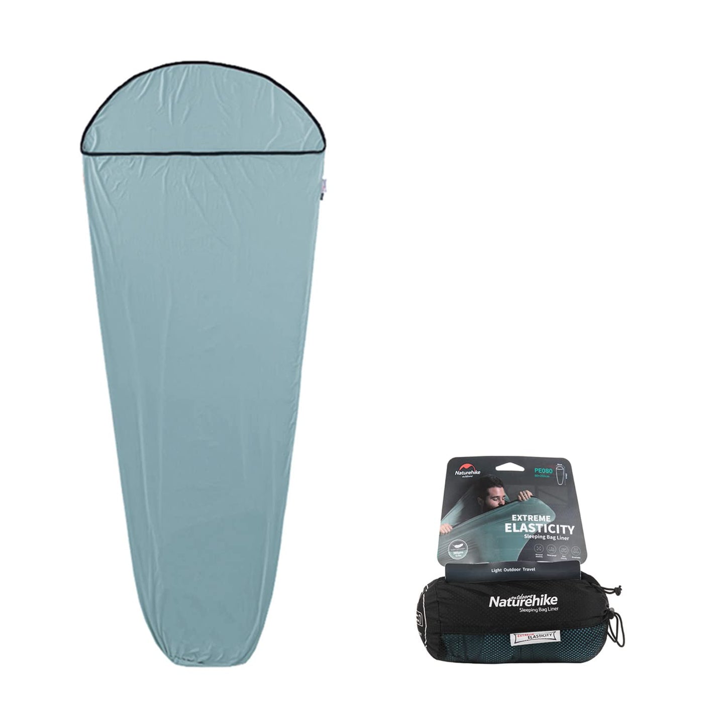 Naturehike インナーシーツ シュラフ トラベルシーツ シュラフライナー 超軽量 コンパクト 高い弾性 肌触り良い 速乾 保温 吸湿 丸洗い可能 アウトドア キャンプ ホテル 山小屋 防災 寝袋内 室内 車中泊 収納袋付き