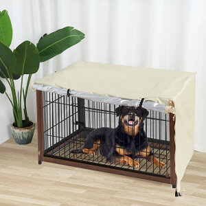 【M・94*61*63cm】 ペットサークルカバー 犬用ケージカバー 防水 防音 夏 通気 取り付け簡単 折りたたみ 風よけ 虫よけ ケージカバー ペット用 水洗い可能 ファスナー付き