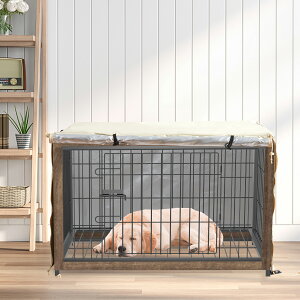 【M・94*61*63cm】 ペットサークルカバー 犬用ケージカバー 防水 防音 夏 通気 取り付け簡単 折りたたみ 風よけ 虫よけ ケージカバー ペット用 水洗い可能 ファスナー付き