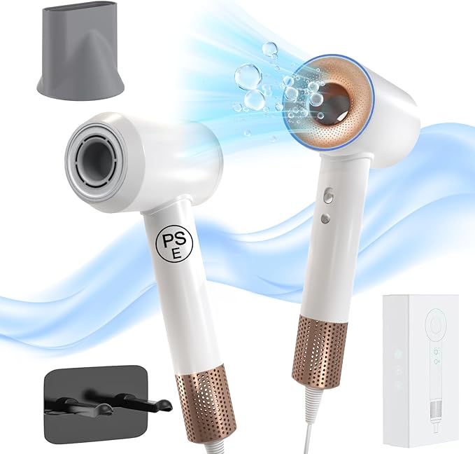 ドライヤー 大風量【4段階温度調整 3段風速階調整】 温冷風交互 57℃恒温 hair dryer 速乾ヘアドライヤー 小型 高速モーター ノズル付き 過熱防止機能 軽量コンパクト 持ち運び便利 静電気除去 省エネ ヘアサロン/家庭用/出張/旅行用 PSE認証済み