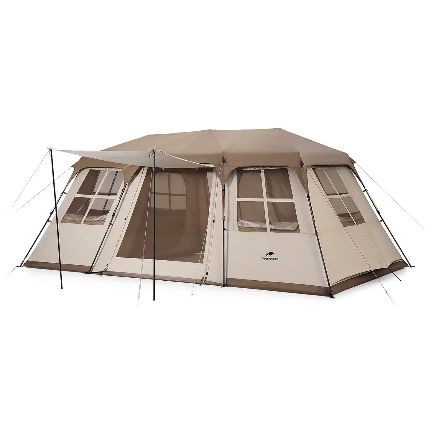Naturehike 公式 ワンタッチ テント 大型 2~6人用 ロッジ型 UPF50+ パークテント キャンプ 設営簡単 uvカット 自立式 2重層 耐水圧PU2000/3000 2つの前室 初心者向け 前室ポール付き キャンピング アウトドア ファミリー お花見 おしゃれ 収納袋付き