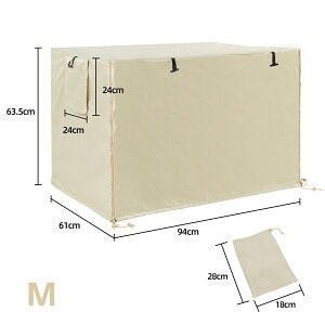 【M・94*61*63cm】 ペットサークルカバー 犬用ケージカバー 防水 防音 夏 通気 取り付け簡単 折りたたみ 風よけ 虫よけ ケージカバー ペット用 水洗い可能 ファスナー付き