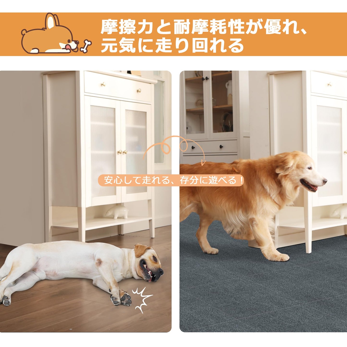 Piiyoow タイルカーペット ジョイントマット ペット カーペット パンチ・タイルカーペット 床マット 適度な厚み ペットフレンドリー すべりどめ 騒音を減らす 吸着力が強い ビッグサイズ 床暖房対応 簡単な洗浄 マルチシーン対応【ブラウン】【ダークグレー】