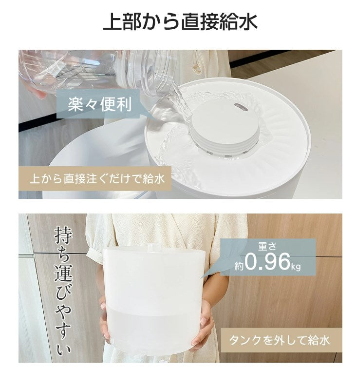 2024最新型 加湿器 卓上 超音波 上部給水 アロマ 3重除菌 大容量 3.5L 3段階調整 LEDライト 次亜塩素酸水 吹出口360°回転 18畳対応 静音軽量 空焚き防止 おしゃれ 冬 省エネ 節電 床置き/オフィス/部屋 美肌/乾燥/ウィルス/風邪対策