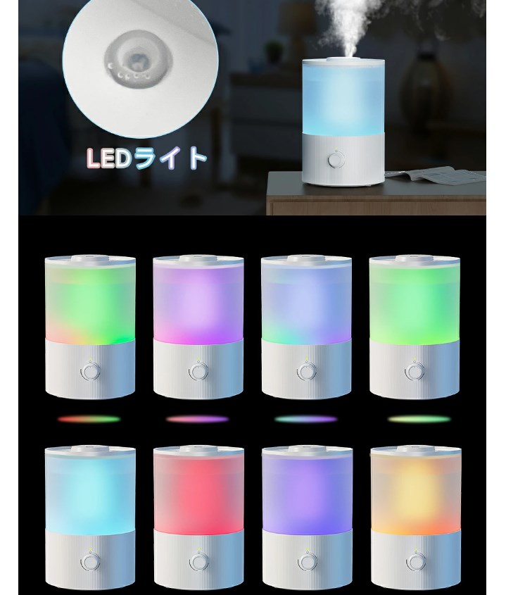 2024最新型 加湿器 卓上 超音波 上部給水 アロマ 3重除菌 大容量 3.5L 3段階調整 LEDライト 次亜塩素酸水 吹出口360°回転 18畳対応 静音軽量 空焚き防止 おしゃれ 冬 省エネ 節電 床置き/オフィス/部屋 美肌/乾燥/ウィルス/風邪対策