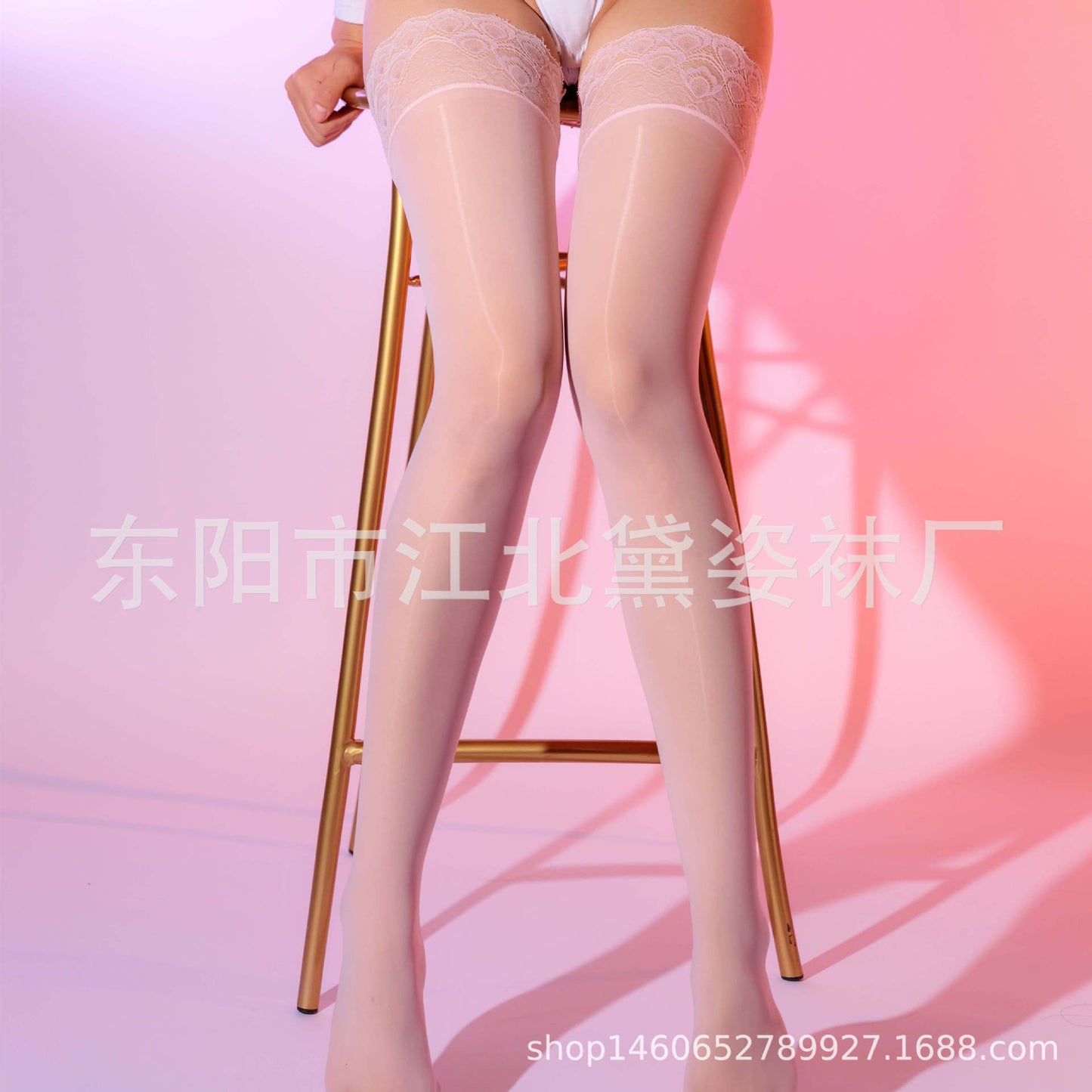 丝袜女情趣8D油亮硅胶花边长筒912针长筒大腿马油袜