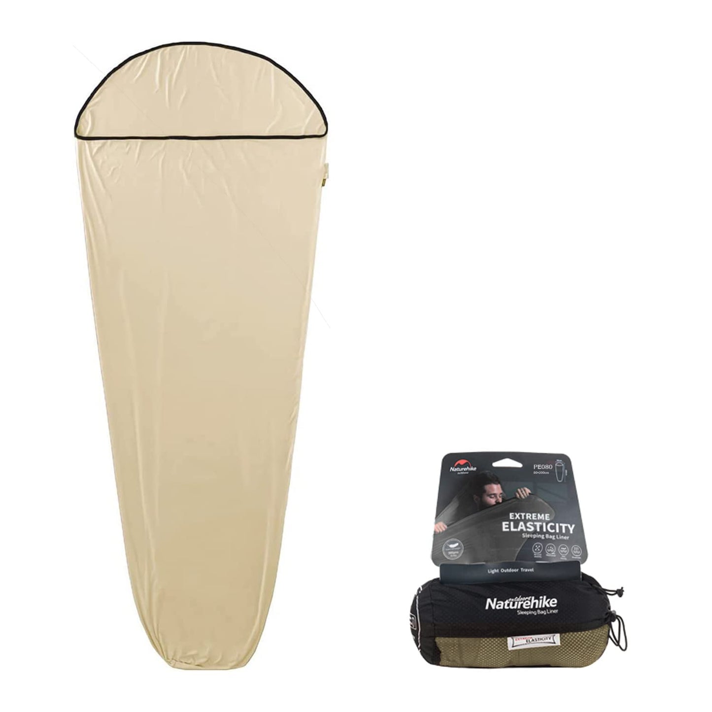 Naturehike インナーシーツ シュラフ トラベルシーツ シュラフライナー 超軽量 コンパクト 高い弾性 肌触り良い 速乾 保温 吸湿 丸洗い可能 アウトドア キャンプ ホテル 山小屋 防災 寝袋内 室内 車中泊 収納袋付き
