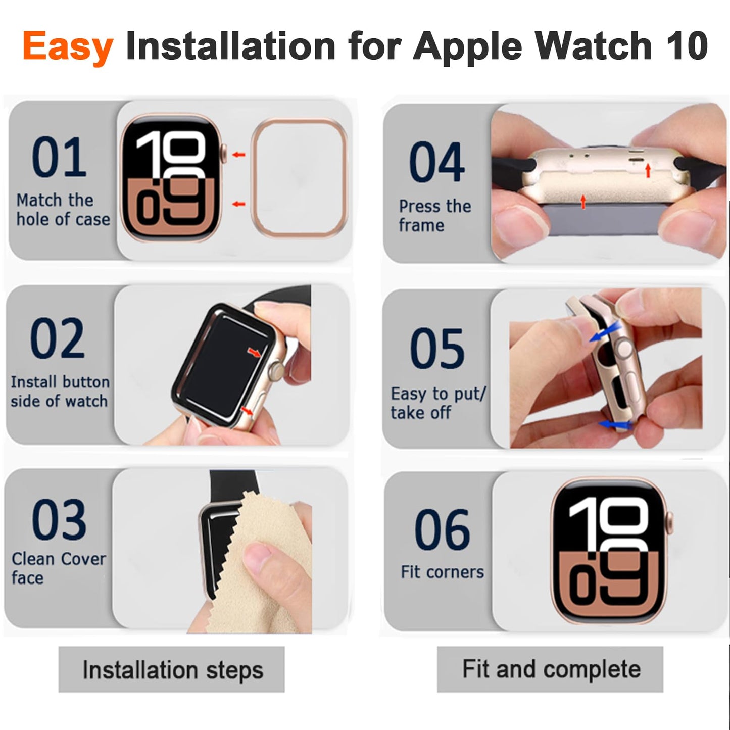 適用 Apple Watch10 42mmメタル ケース 金属カバー iWatch Series10 42mm周り保護 枠 落下保護 耐久性 耐衝撃性 取り付け簡単 シンプル かわいい アップル ウォッチ シリーズ 10 バンパー42mm