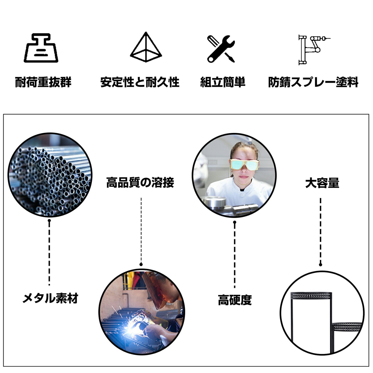 花台 アイアン 4段 折りたたみ式 おしゃれ 室内/屋外 玄関/ベランダ 大型 スリム フラワースタンド 黒 鉢置き台 園芸ラック ガーデニングラック プランター台 アンティーク