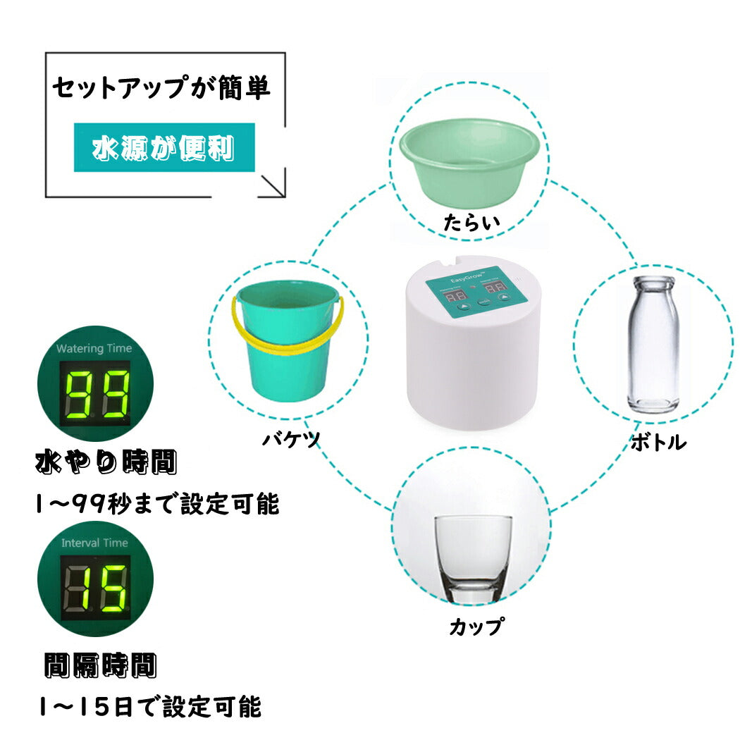 自動散水 10mホース付き ドリップ散水システム 10鉢対応可能 自動水やり器 散水タイマー セット 自動給水器 植物 留守 電池式 盆栽/多肉植物 ガーデニング 盆栽キット