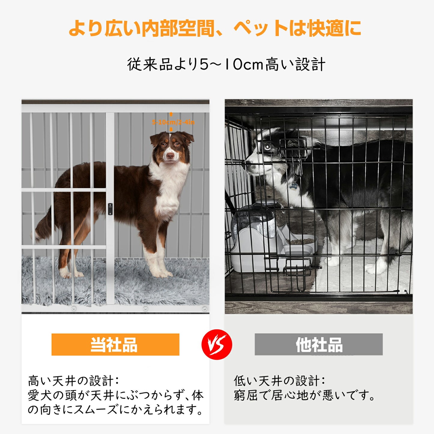 犬用ケージ 屋根付き 連接可能 小型犬 中型犬 白 黒 頑丈 トレー付き 犬ケージサークル 室内 犬小屋 木製 おしゃれ ペットケージ ウッディサークル インテリア ドッグケージ ホワイト ブラック