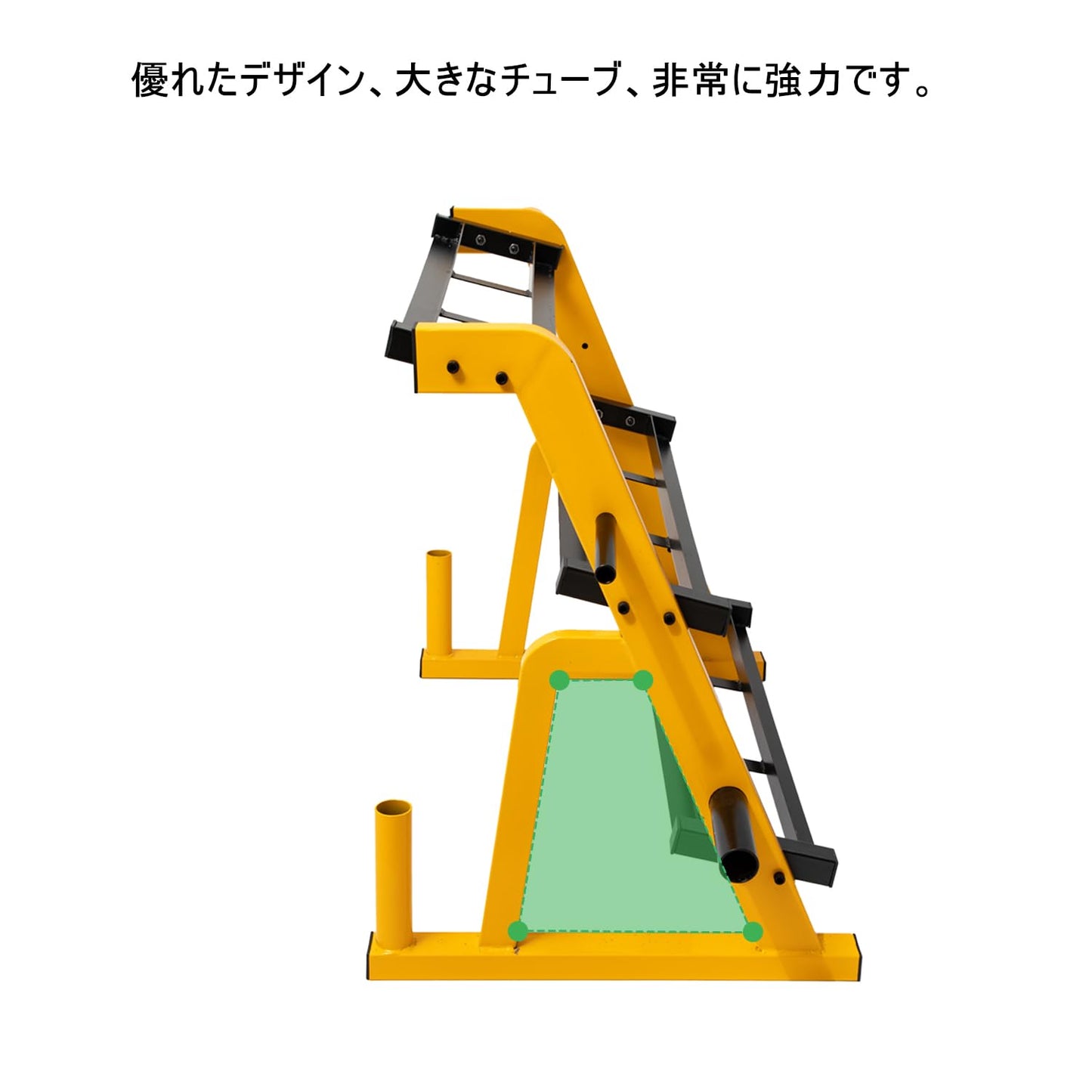 Orealindus ダンベルラックサポート 杠铃架 多機能高耐久 ダンベル用ウェイトラック ホームジム機器 ダンベル バーベルプレート バーベルバーの収納に最適 ダンベルラック ダンベルスタンド 室内スポーツ用品 メンズホームフィットネス ジム用品 多層ダンベル収納ラック イエロー/ブラック