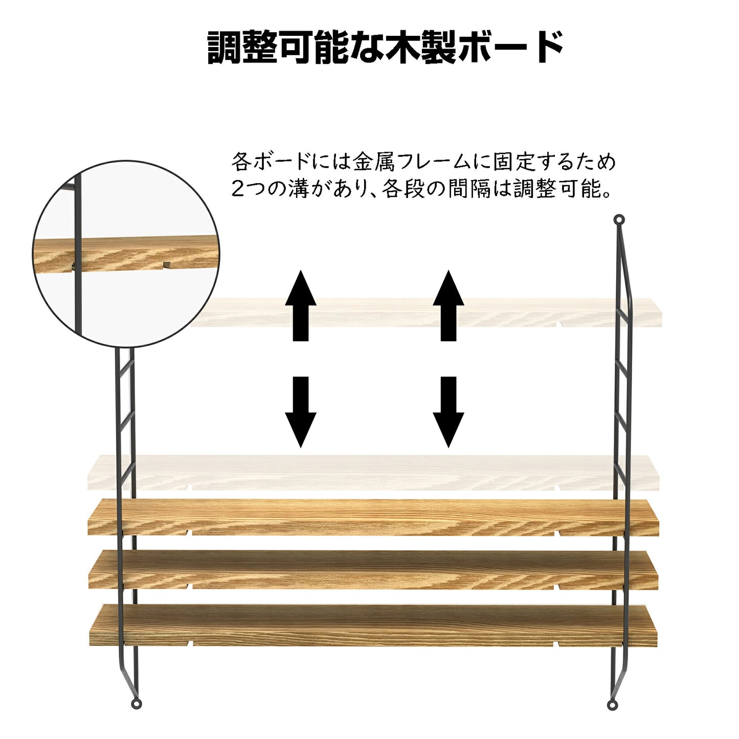 ウォールシェルフ 壁掛け棚 幅60cm 木製 壁 飾り棚 3段 DIY アイアン ウォールラック 壁付け 棚 収納 CDラック インテリア おしゃれ ナチュラル