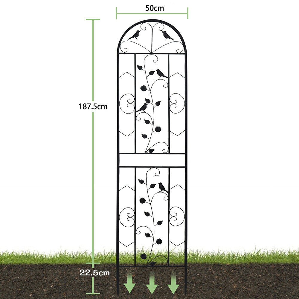 アイアン フェンス バラ トレリス ガーデンフェンス 柵 目隠し 庭 ガーデニング 薔薇フェンス 高さ210×幅50cm 園芸 花壇 屋外 ガーデン 仕切り おしゃれ ハイタイプ