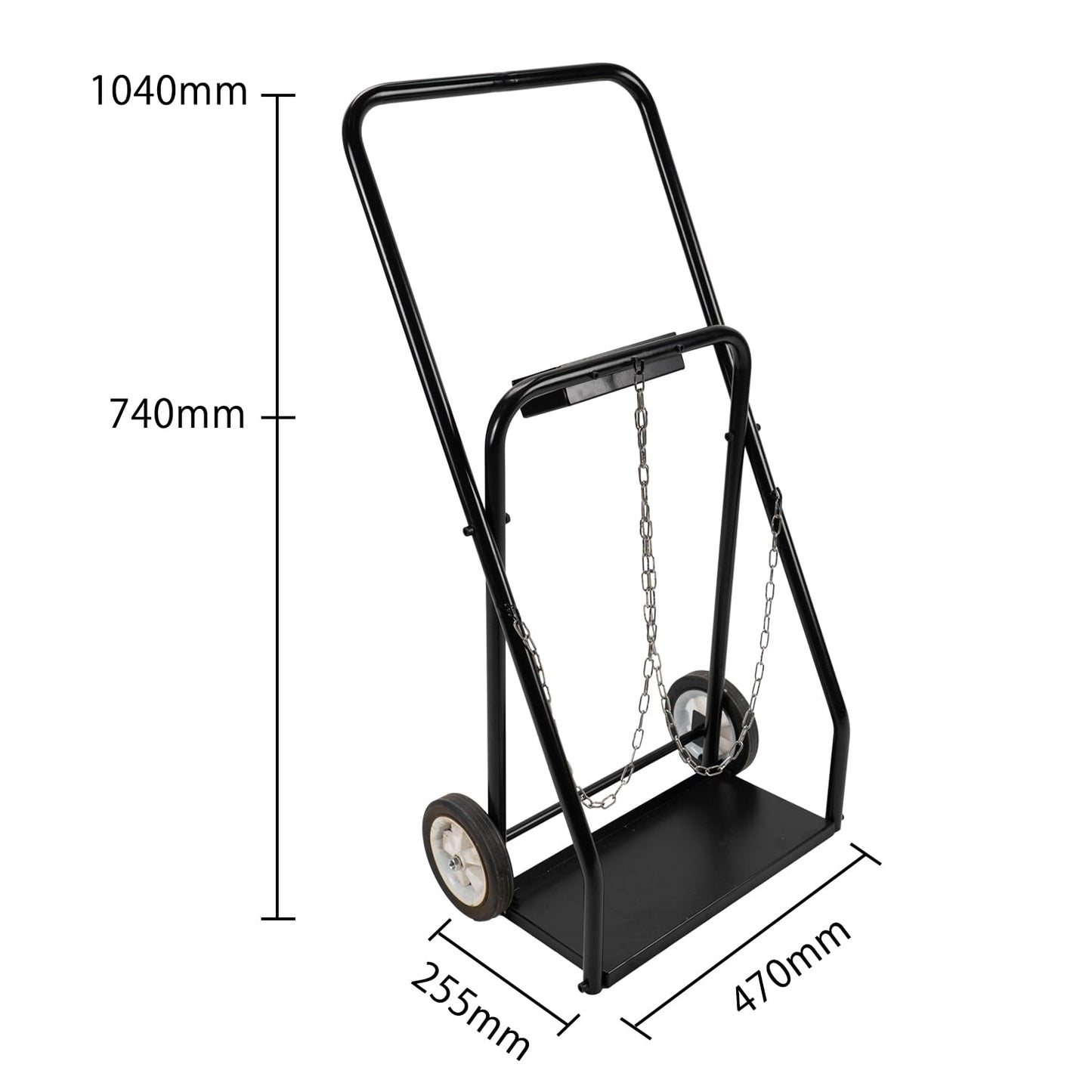 Orealindus のボンベ台車 ボンベ2本積用 ベルトタイプ ボンベカート 台車 2輪付き ボンベスタンド 耐荷重 130kg 運搬車 ボンベキャリー ボンベトラック ハンドトラック ボンベ カート スタンド 運搬台車 2輪台車 2輪カート 2つのヒンジで固定されています 固体ゴムホイール 保管高圧ガス 窒素 酸素 アセチレンボンベ用 高さ104cm x 幅47cm x 奥行き25.5cm