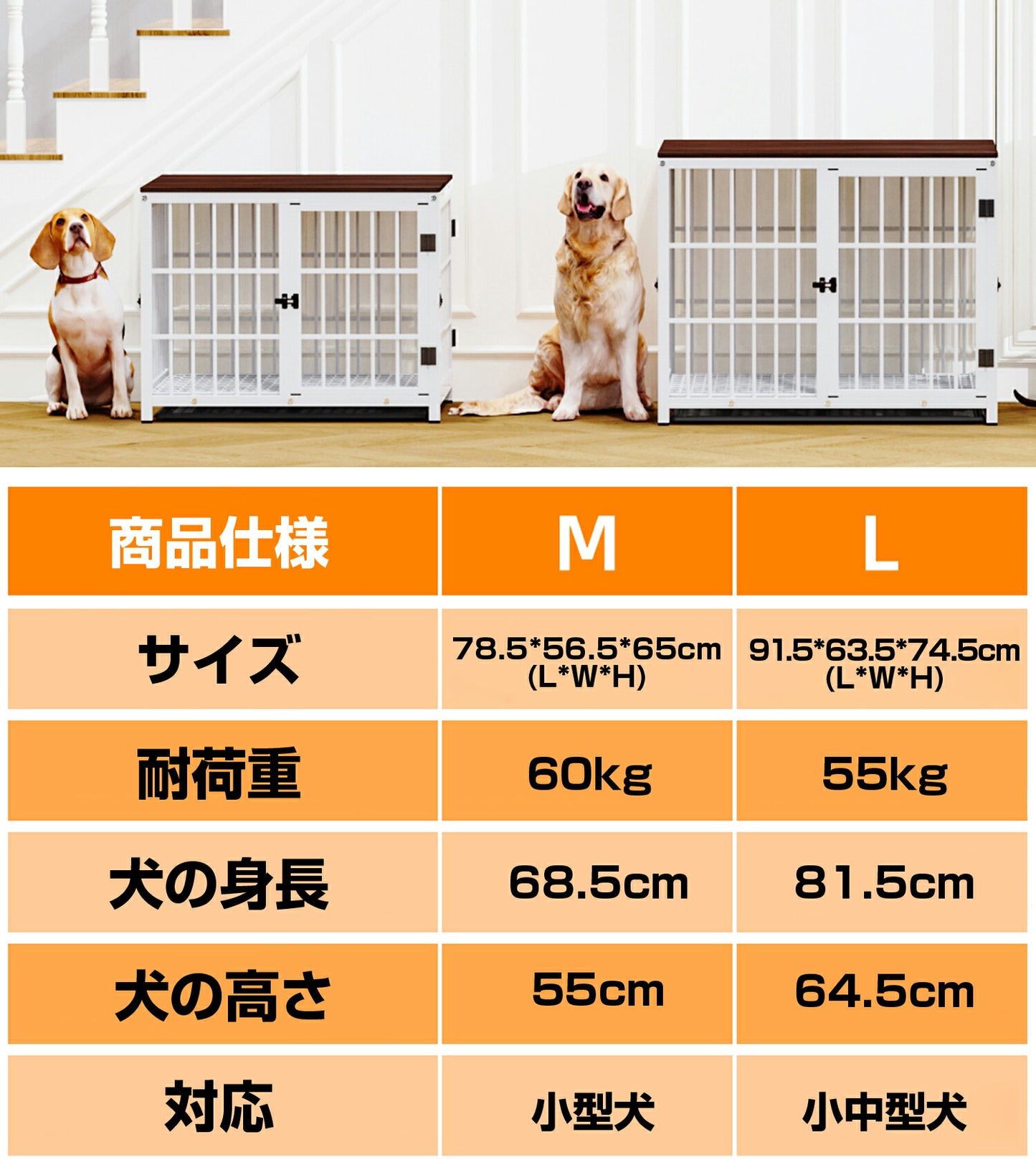 犬用ケージ 屋根付き 連接可能 小型犬 中型犬 白 黒 頑丈 トレー付き 犬ケージサークル 室内 犬小屋 木製 おしゃれ ペットケージ ウッディサークル インテリア ドッグケージ ホワイト ブラック