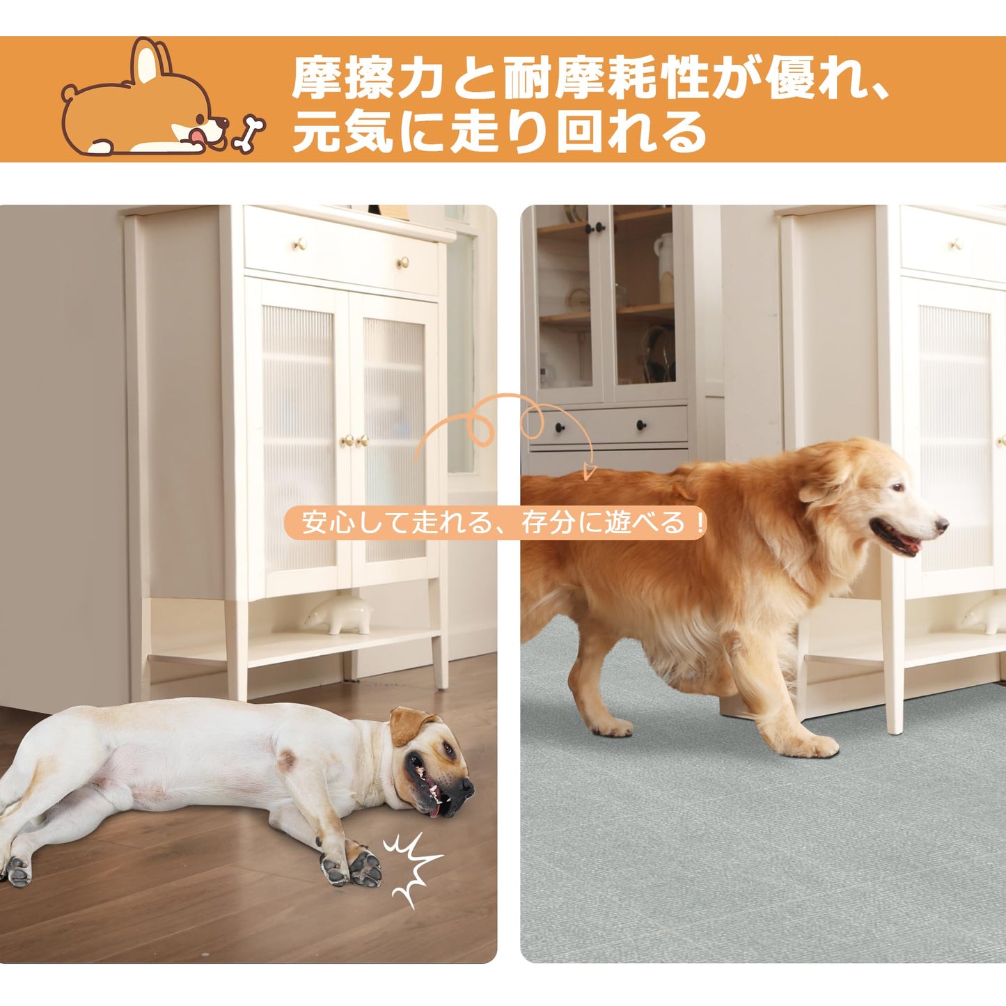 Piiyoow タイルカーペット ジョイントマット ペット カーペット パンチ・タイルカーペット 床マット 適度な厚み ペットフレンドリー すべりどめ 騒音を減らす 吸着力が強い ビッグサイズ 床暖房対応 簡単な洗浄 マルチシーン対応【ライトグレー】【ベージュ】