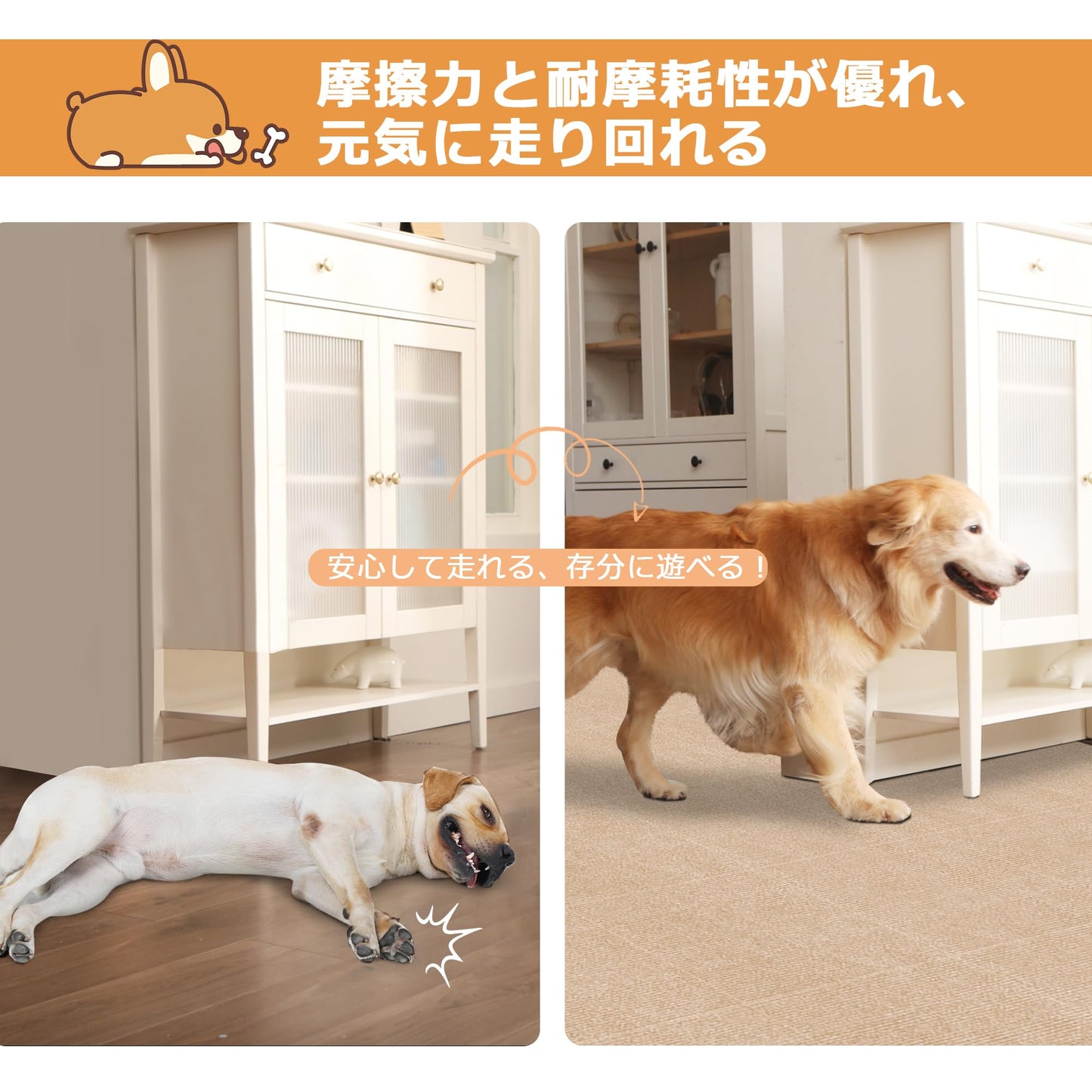 Piiyoow タイルカーペット ジョイントマット ペット カーペット パンチ・タイルカーペット 床マット 適度な厚み ペットフレンドリー すべりどめ 騒音を減らす 吸着力が強い ビッグサイズ 床暖房対応 簡単な洗浄 マルチシーン対応【ライトグレー】【ベージュ】