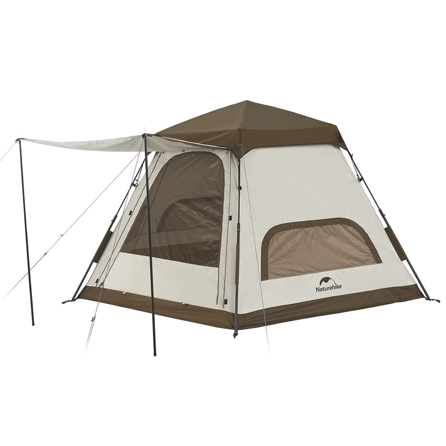 Naturehike 公式 ワンタッチ テント 大型 2～6人用 ‎ロッジ型 UPF50+ パークテント キャンプ 設営簡単 uvカット 自立式 2重層 耐水圧PU2000/3000 2つの前室 初心者向け 前室ポール付き キャンピング アウトドア ファミリー お花見 おしゃれ 収納袋付き