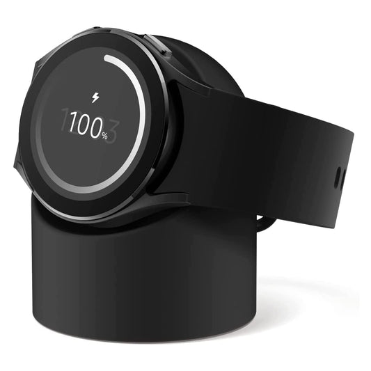 Galaxy Watch 5 充電器 対応 スタンド おやすみモード対応 卓上スタンド 滑り止め ギャラクシーウォッチ アクセサリー シンプル 収納簡単 携帯便利 小型 軽量 シリコンスタンド [ Galaxy Watch5 /Galaxy Watch5 Pro 対応 ]（ブラック）