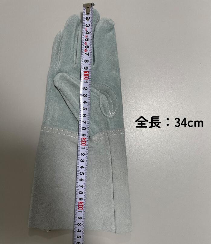 新品未使用品 溶接用手袋 作業手袋 5本指 背縫 牛床革 皮手 キャンプ 中袖 革手袋